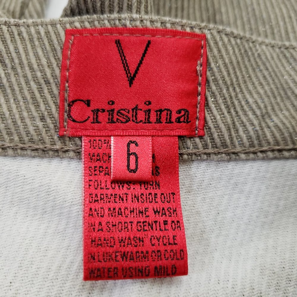 V Cristina Tan/Brown Corduroy Texture Jean Size 6 - Picture 15 of 16